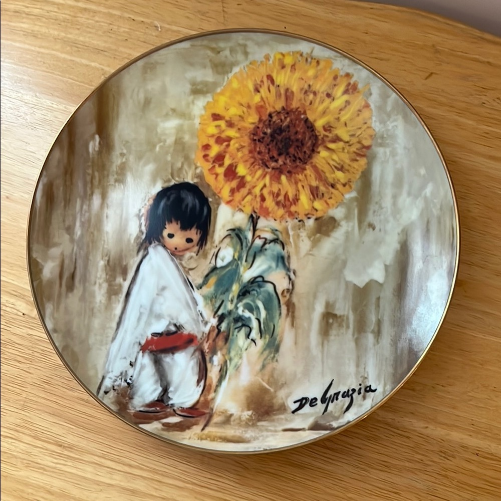 De Grazia Vintage 1985 Limited Edition Numbered ‘Sunflower Boy’ Art Plate